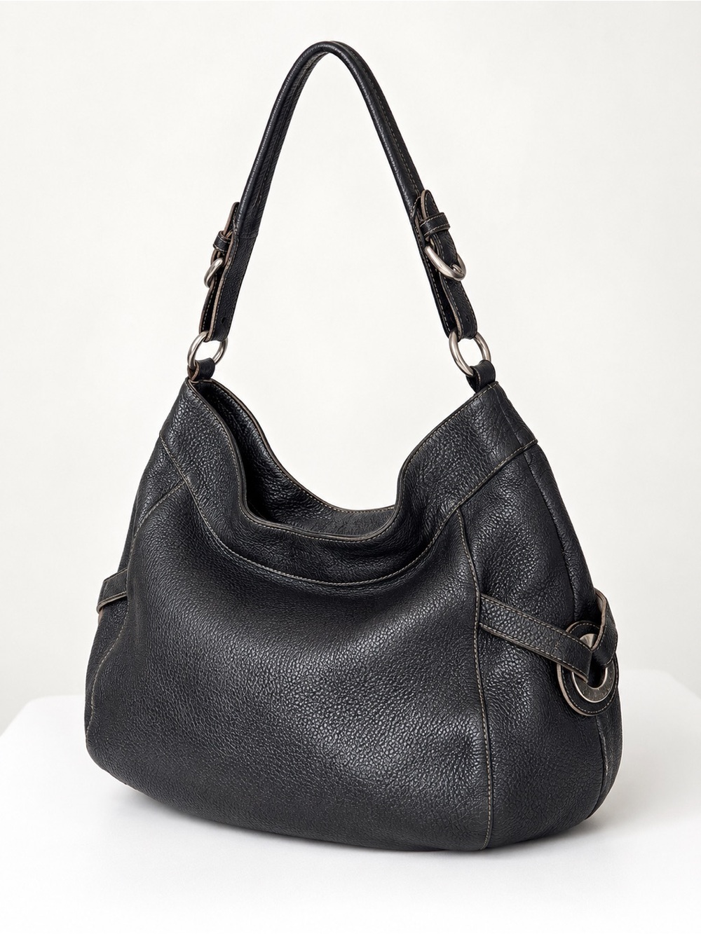 Vintage Y2K Furla Pebbled Leather Hobo Shoulder Bag